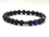 2016 Nya Design Mens Armband Partihandel 8mm Matt Agate Stone Beads Tiger Eye och Blue Veins Lucky Armband