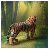 Dorimytrader Domineering Lifelike Tiger Standing Model Stuffed Soft Huge Emulational Animal Tiger Toy House Decoration 43inch 110cm DY60653