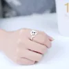 100% 925 Passar europeiska smycken Blå Eye Leopard Silver Rings Brand Fashion Finger Rings Högkvalitativa öppna Kvinnor Ring Antialllergic