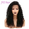 Glueless Full Lace Human Hair Wigs Kinky Curly Natural Färg Peruvian Brasilianska Malaysiska Indiska Mongoliska Lace Front Pärlor med Baby Hair