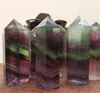 4 pièces NATUREL Fluorite Reiki BAGUETTE 60*18mm violet vert fluorite QUARTZ CRISTAL BAGUETTE POINT DE GUÉRISON