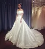 2016 Ny ärmlös Bateau A-Line bröllopsklänningar med draped båge taffeta golv_length plus storlek sexiga brudklänningar wo7