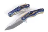 2 StylesTransformers Survival Tactical folding knife D2 61HRC Stonewash blade TC4 Titanium Handle EDC pocket fold knives
