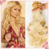 Новое прибытие 100% сертифицированный 9a блондинка бразильский девственница волос волна тела волнистые 3 пучка 300g смешанная длина 10-30 дюймов #613 человеческих волос