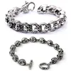 Persoonlijkheid titanium stalen schedel kettingen armbanden overdreven polsbandjes armband vintage sieraden brace kant hoge kwaliteit