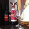 Christmas Reindeer Wine bottle Cover knit Cartoon Reindeer bottle case bag for Christmas Decorations Home Decor