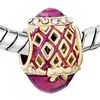 5pcs per lotto placcatura in oro RAME Gioielli artigianali colori Smalto FILIGREE BOWKNOT Faberge Uovo fascino Russion Egg Beads Adatto per bracciali