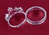 HYWo marques 1 paire argent plaqué Prince princesse couronne CZ cristal promesse bague ensemble paire pour amoureux Couple anneaux pour femmes hommes