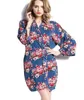 2016 womens cotton floral Robe Ladies Pajama Lingerie Sleepwear Kimono Bath Gown pjs Nightgown #4003