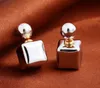 Mignon bonbon rayure cube boucles d'oreilles double face perle grosse boule boucles d'oreilles bijoux de mode bohème déclaration cadeaux pour les femmes livraison gratuite