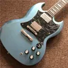 new high quality electric guitar in Metallic blue color with chrome hardware , can be customed hot selling guitarra