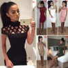 Hollow Short Sleeve Dress Women Summer Bodycon Sexy Hip Dress Evening Party Clubwear 6 Colors OOA3332