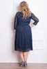 Goedkope Dark Navy Kant Land Bruidsmeisjes Jurken met Lange Mouwen V-hals Bruiloft Gastjurk Knielengte Maid of Honour Gowns