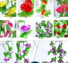 2.3m 7.5ft Artificial Rose Flower Ivy Vine Leaf Garland Romantic Wedding Party Home Decor Christmas indoor outdoor decorations rattan