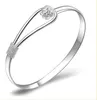 Silver smycken romantisk körsbärsblomma blomma koppar 925 silverpläterad koreansk stil manschett Bangle armband med låda packning