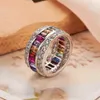 Vecalon femmes bijoux de mode bague 15ct Mutil Gem Cz diamant 925 en argent Sterling bague de fiançailles de mariage pour les femmes cadeau