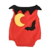 Set di vestiti di Halloween per pagliaccetto + gilet + cappello 3 pezzi Abiti di zucca Vestiti per neonati Neonati Tute per bambini Abiti per neonati