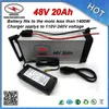 Hoge capaciteit 1000 W Elektrische Fiets Batterij 48 V 20Ah Lithium Batterij ingebouwde 13 S 30A BMS 18650 mobiele + Oplader GRATIS VERZENDING