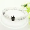 / lot Bianco Howlite Marmo Stone Beads Micro Inlay Beads CZ Black Crown Bracciali Mens 10pcs