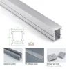 100 X 1M juegos / lote 6063 perfil de aluminio led de aleación y cubierta de PC fuerte Perfil de canal led IP55 para luces de suelo o suelo