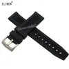 Bands de montre 20 mm Men Band Band Band Watch Band Soft Silicone Rubber Watch Band Silver Black Black Boucle Bandoues Relojes Hombr2024651