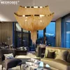 Kroonluchters Creatief Design Kroonluchter Licht Italiaans Kwastje Aluminium Ketting Hanger Lustres Lamp Hangende Verlichting voor Woonkamer Foyer MD86212