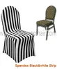 100 st. Mycket gratis frakt spandex stretch universal matsstol täcker svartvit randtryckstol täckning