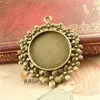 BOYUTE 10Pcs Round 25mm Cabochon Tray Wholesale Vintage Style Antique Bronze Silver Plated Blank Pendant Base Jewelry Findings & Components