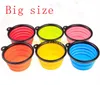 50pcs/lot Big size 193x67mm Silicone Pet Dog Cat Feeding Bowl Collapsible Water Dish Portable Feeder Puppy Travel Bowls