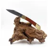 Promotion Petits couteaux de fruits plis en bois + Couteau à tête de cuivre Mini Couteaux de survie de poche EDC