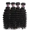 El pelo de la onda profunda teje los paquetes del pelo humano de la Virgen del indio de la India peruana Los paquetes brasileños del pelo 8A 10PCS venden al por mayor para las mujeres negras