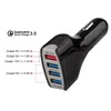 高品質QC3.0 QC 3.0 4 USBポート5V 9V 12V適応速い充電車の充電器プラグ200PCS / LOT