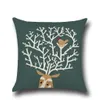 Eco-vriendelijke Kerstkussensloop Santa Elk Woonkamer Decoratie Gift Home Decor Linnen Cover Sofa Kussen Cover Kussensloop