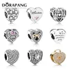 Dorapang 100% 925 Sterling Silver Interlocking Love Heart Beads Fit Original Charm Bransoletka DIY Bransoletka Fabryka Hurtownie