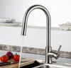 kitchen room brass sopper brushed nickel Finished Pull Out Spring Kitchen Faucet Swivel Spout Vessel Sink Mixer water Tap mixer KF001