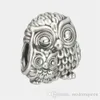 Silver Owl Charms Animal Beads