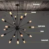 Lâmpadas pendentes Lustres de satélite Vintage Luzes de pendente de ferro forjado da sala Lâmpada de aranha esférica e27 Edison Pinging Lighting Bar