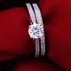 Charme Silber Ringe Für Frauen Kristall, Verlobung, Hochzeit Schmuck Masculino Paar Ringe Für Liebhaber Kostenloser Versand