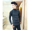 Wholesale-2016 new brand fashion men's sweaters korean sweater men turtleneck men full sleeve solid color thick wool blend mens pullover