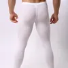 Sous-vêtements sexy pour hommes, pantalon Ultra fin à jambes longues, coupe cintrée, en Nylon, solide, doux, poche convexe en U, taille basse, respirant, K012-4