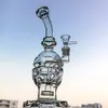 Faberge Egg Showerhead Percolator Glass Bong Fab Swiss Perc Hookahs Recycler 14.5mm hembra conjunta agua plataformas petrolíferas con tazón al por mayor MFE011