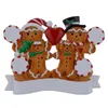 Vtop Wholesale Resina Gingerbread Família De 4 Enfeites De Natal Com Maçã Vermelha Como Presentes Personalizados Para O Feriado