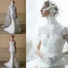 Multi Style Full Lace Wedding Dresses 2017 Summer Sweetheart Mermaid Bridal Gowns With High Neck Jacket Floor Length Wedding Dresses