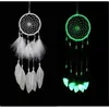 India Fluorescentie Dreamcatcher met veren Noctilucous windgong hangende hangdanger Dream Catcher Fashion Wedding Kerstcadeau