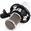 Pro kondensatormikrofon BM800 Ljudstudioinspelning Dynamisk mikrofon + White Shock Mount + Kabel + Vindruta