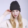 Unisexe hiver chaud torsion Curl tricoté bonnet chapeau solide doux extérieur Ski Slouchy Skullies casquettes pour les femmes