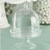 Gratis frakt 20pcs Acrylic Clear Mini Cake Stand Bröllopsfest Dusch Baby Födelsedag Sötbord Mottagning Decor Idéer Souvenir Tillbehör