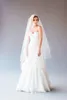 Nowe Hot Saling Wysokiej Jakości 2T Cut Edge Applique Bez Grzebień Lwory White Wedding Veil Waltz Welony Bridal Handmade