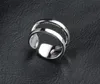 2017 Hot Sale Plating 925 Sterling Silver Averding 10mm Två Linje Öppnande Ring Charms Mode Smycken 10st / Lot