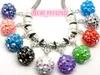 100pcs lot Mixed Style Crystal Rhinestone Resin Beads Bells Dangle Pendants fit European Bracelet & Necklace DIY Jewelry Making221O